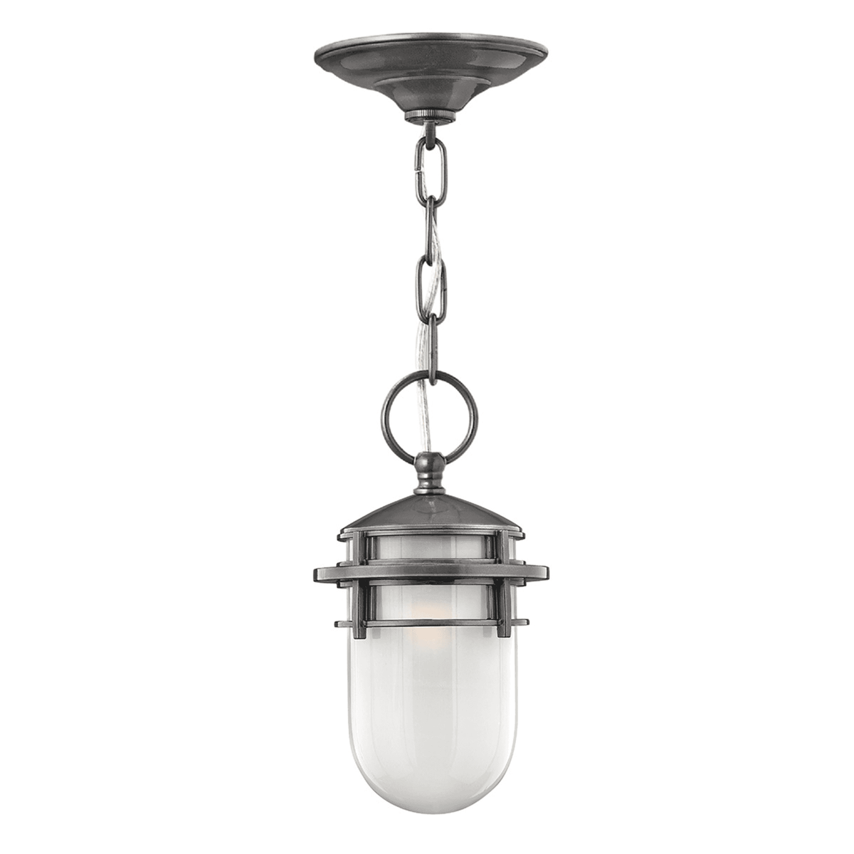 Reef Outdoor Chain Lantern Pendant in Hematite