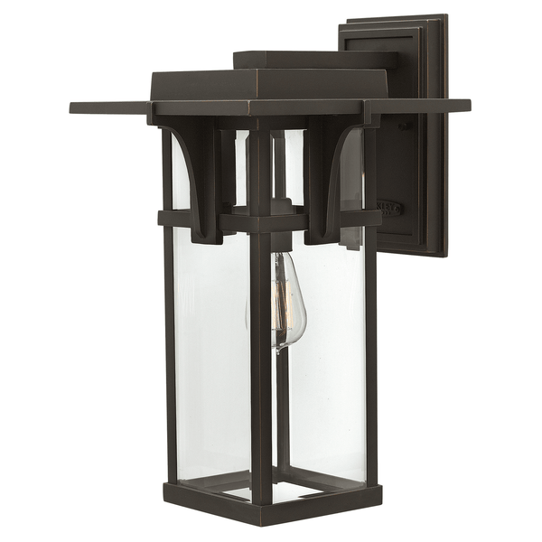 Manhattan Large Outdoor Wall Lantern in Oil Rubbed Bronze