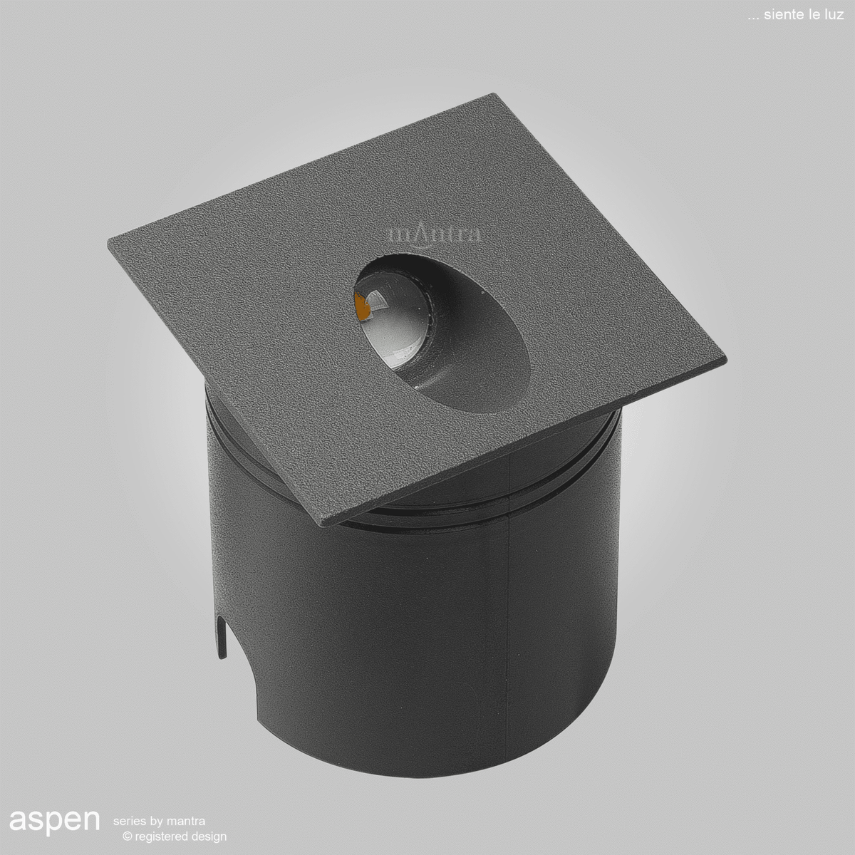 Aspen Square Angled Recessed LED IP65 Wall Light in Anthracite