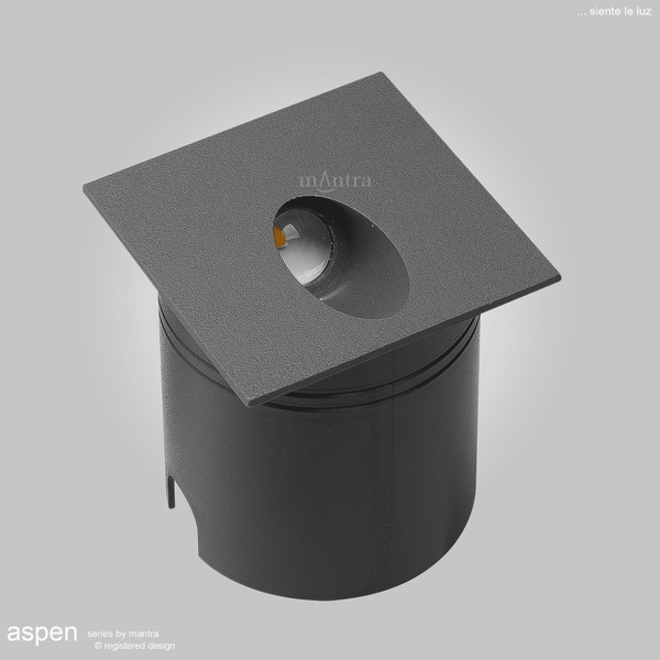 Aspen Square Angled Recessed LED IP65 Wall Light in Anthracite