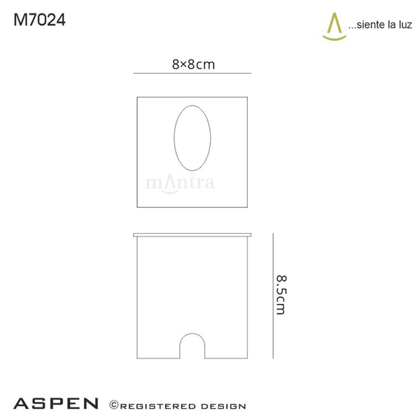 Aspen Square Angled Recessed LED IP65 Wall Light in Sand Black