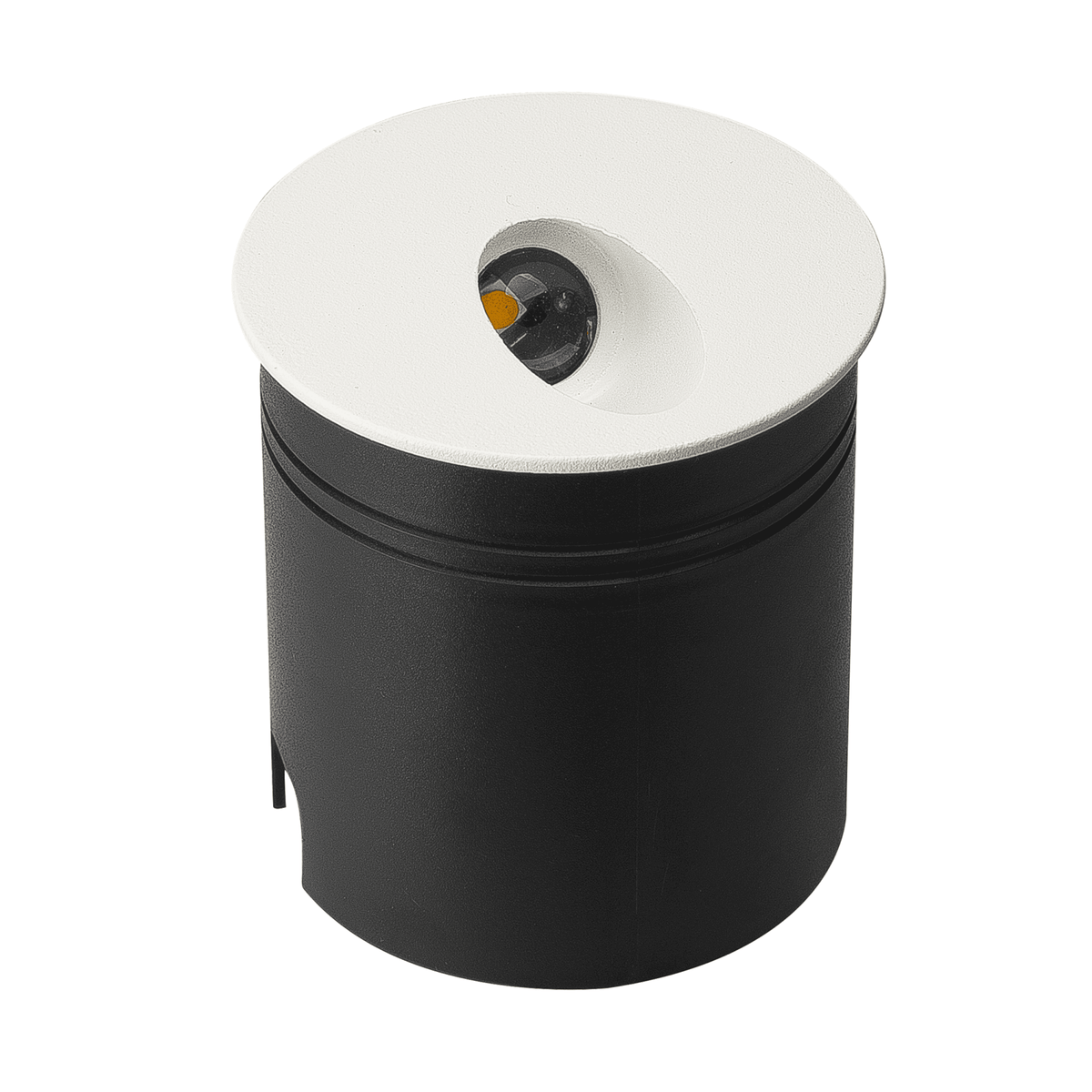 Aspen Round Angled Recessed LED IP65 Wall Light in Sand White