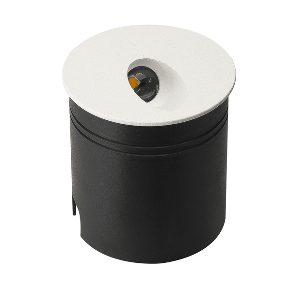 Aspen Round Angled Recessed LED IP65 Wall Light in Sand White