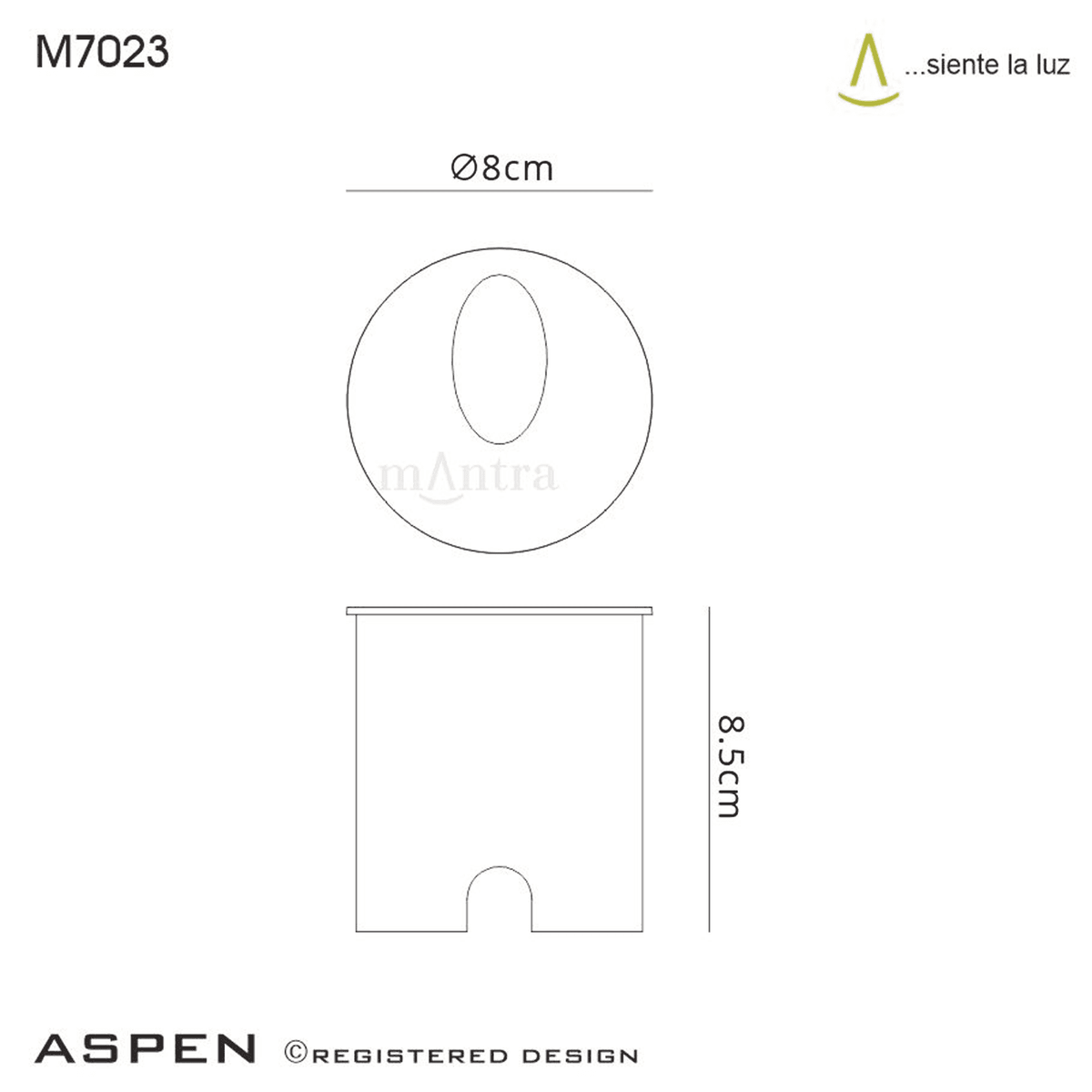 Aspen Round Angled Recessed LED IP65 Wall Light in Sand White