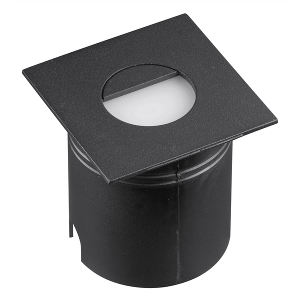 Aspen Square Eyelid Recessed LED IP65 Wall Light in Sand Black