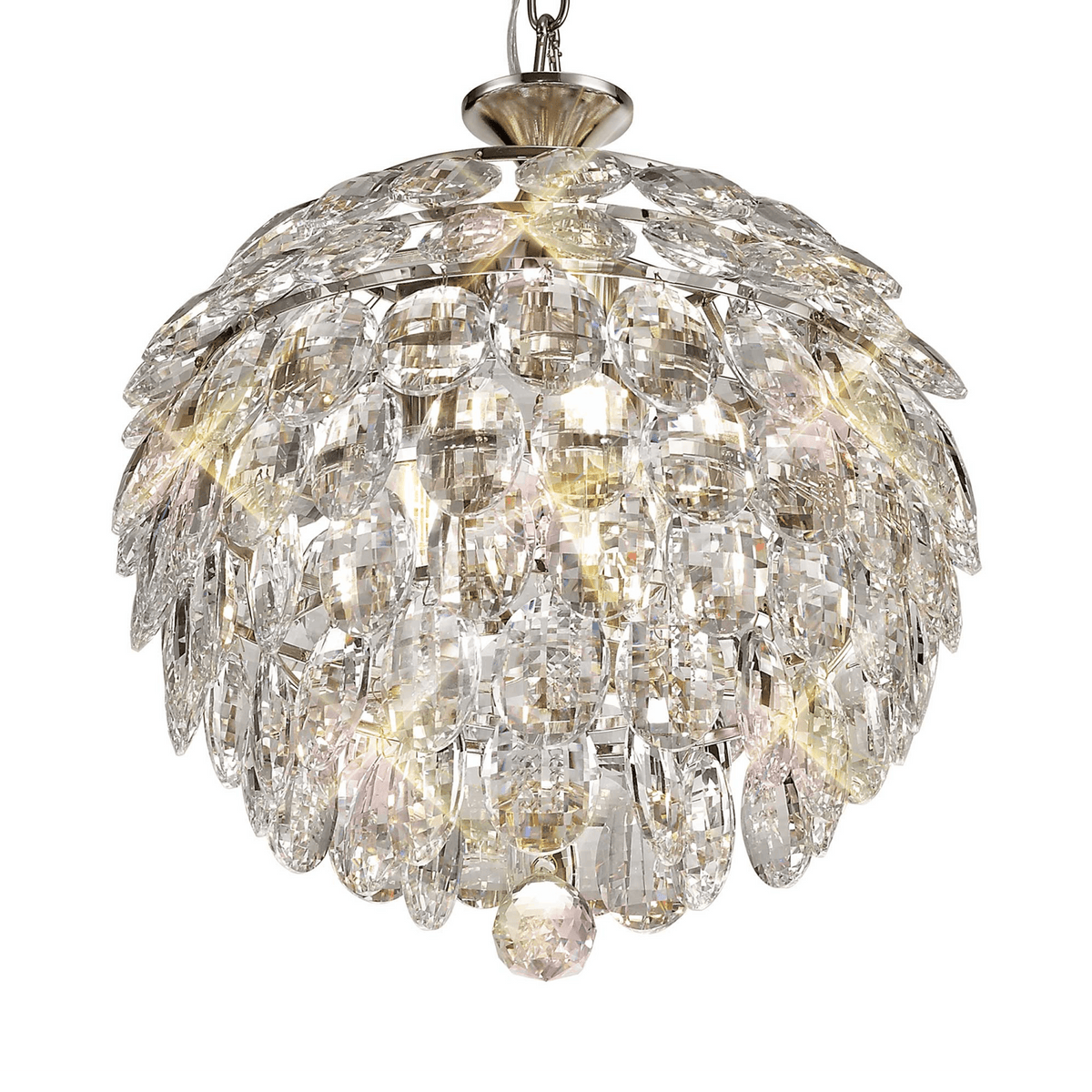Coniston 3 Light Clear Crystal Pendant Light in Polished Chrome