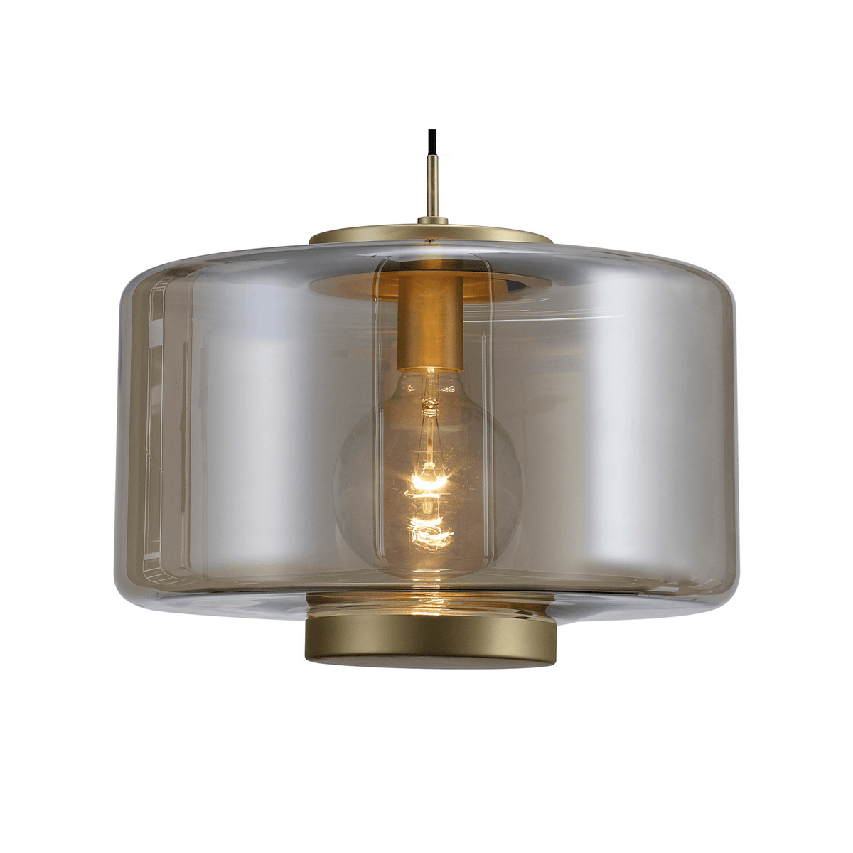 Jarras 40cm Large Matt Gold and Cognac Glass Pendant Light