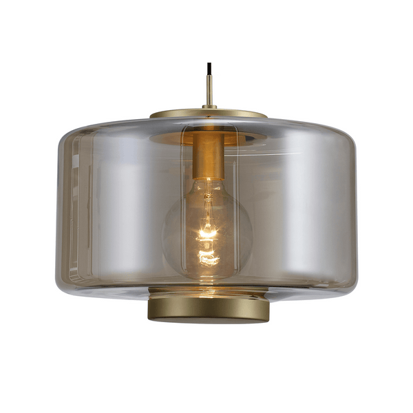 Jarras 40cm Large Matt Gold and Cognac Glass Pendant Light