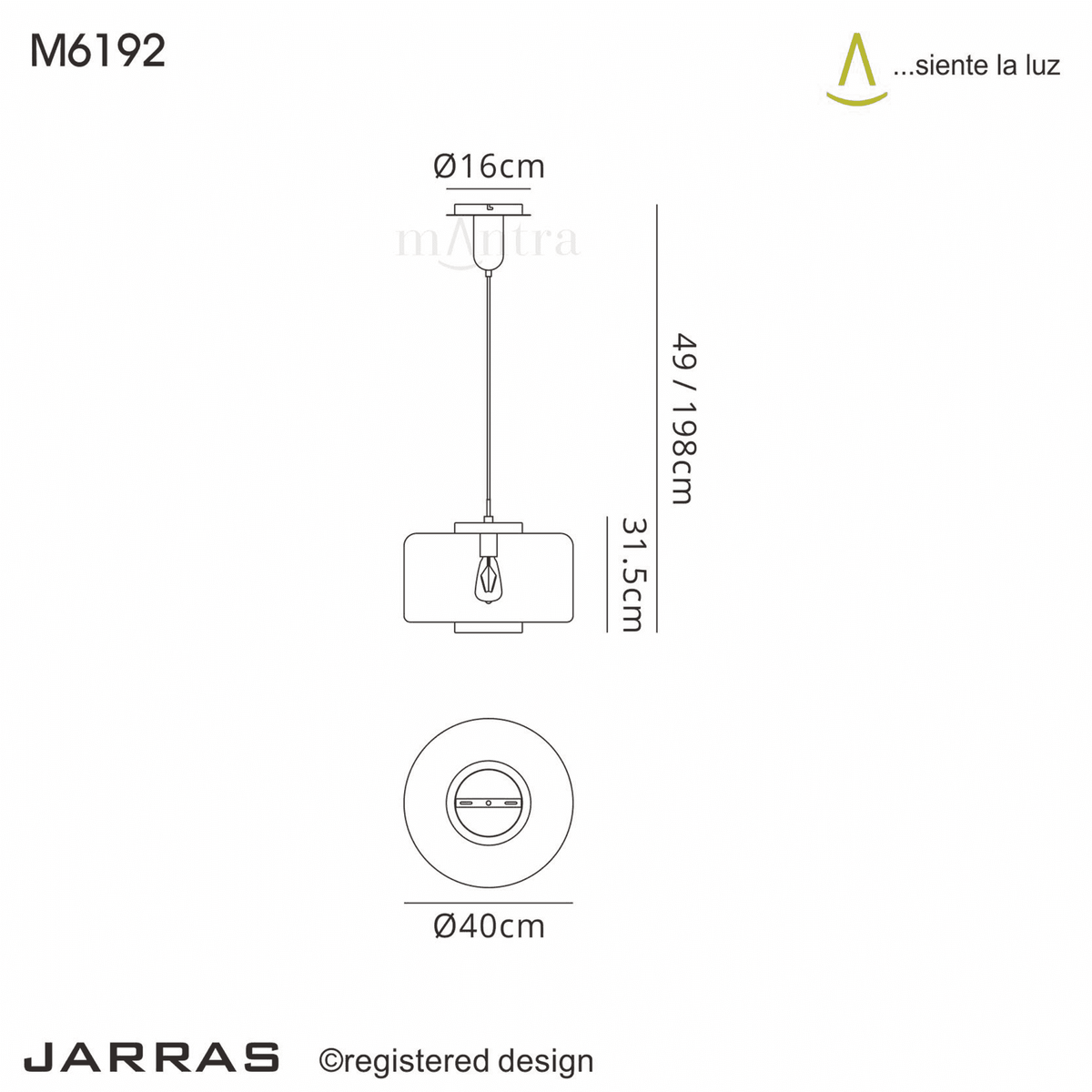 Jarras 40cm Large Matt Gold and Cognac Glass Pendant Light