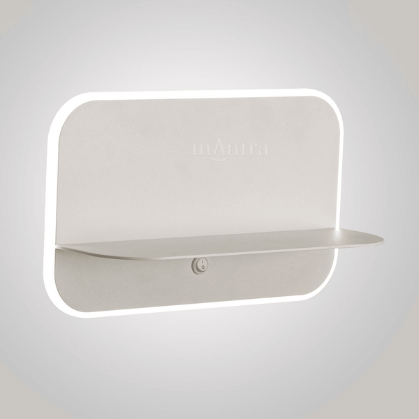 Lanzarote Wall Light Shelf with USB Socket in White
