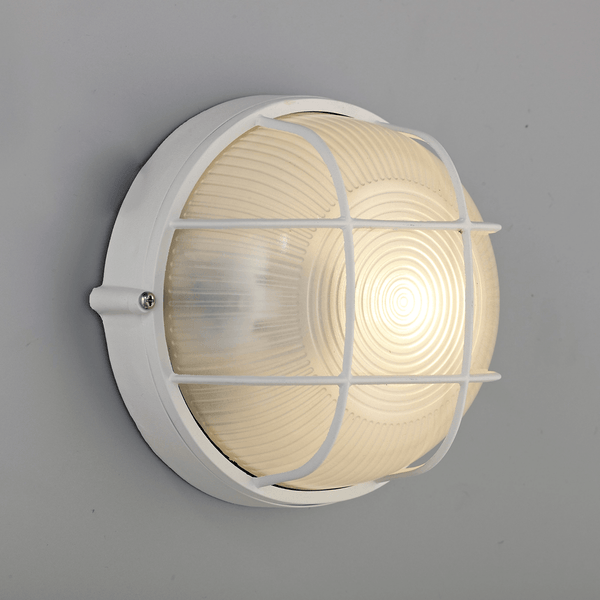 Avon Outdoor Wall or Ceiling Bulk Head Light in White