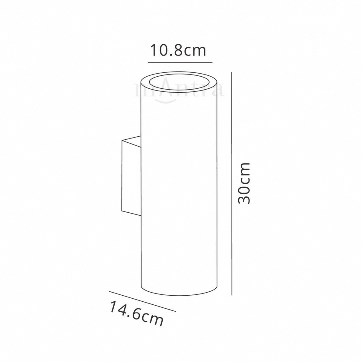 Volcano Up and Down Outdoor Wall Light in Graphite
