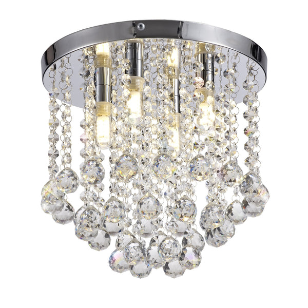 Allercomble IP44 Bathroom Ceiling Light in Polished Chrome & Crystal