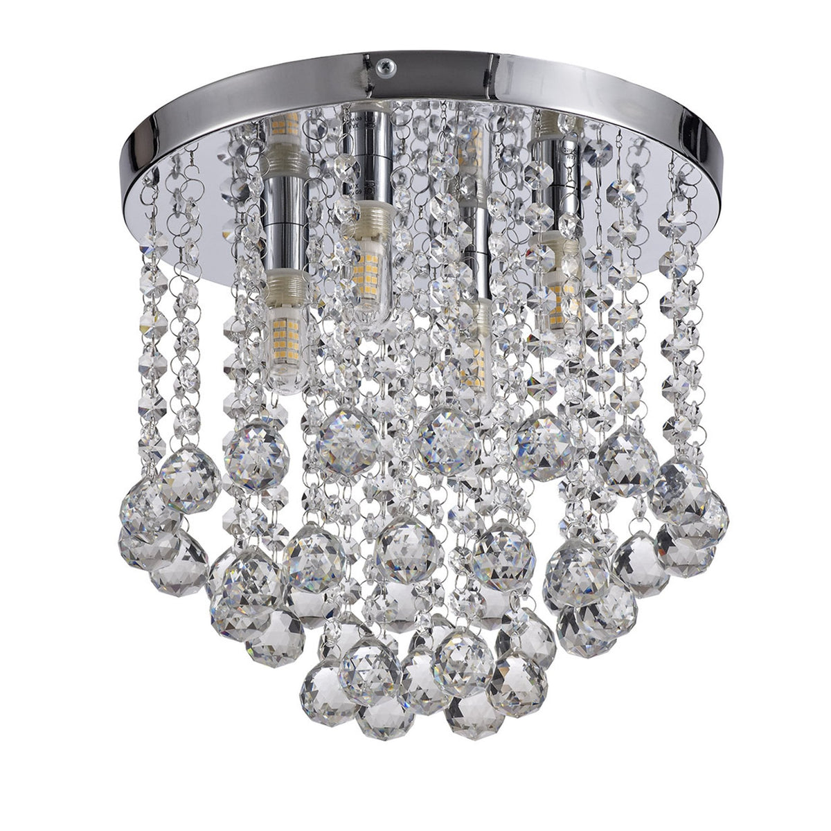 Allercomble IP44 Bathroom Ceiling Light in Polished Chrome & Crystal