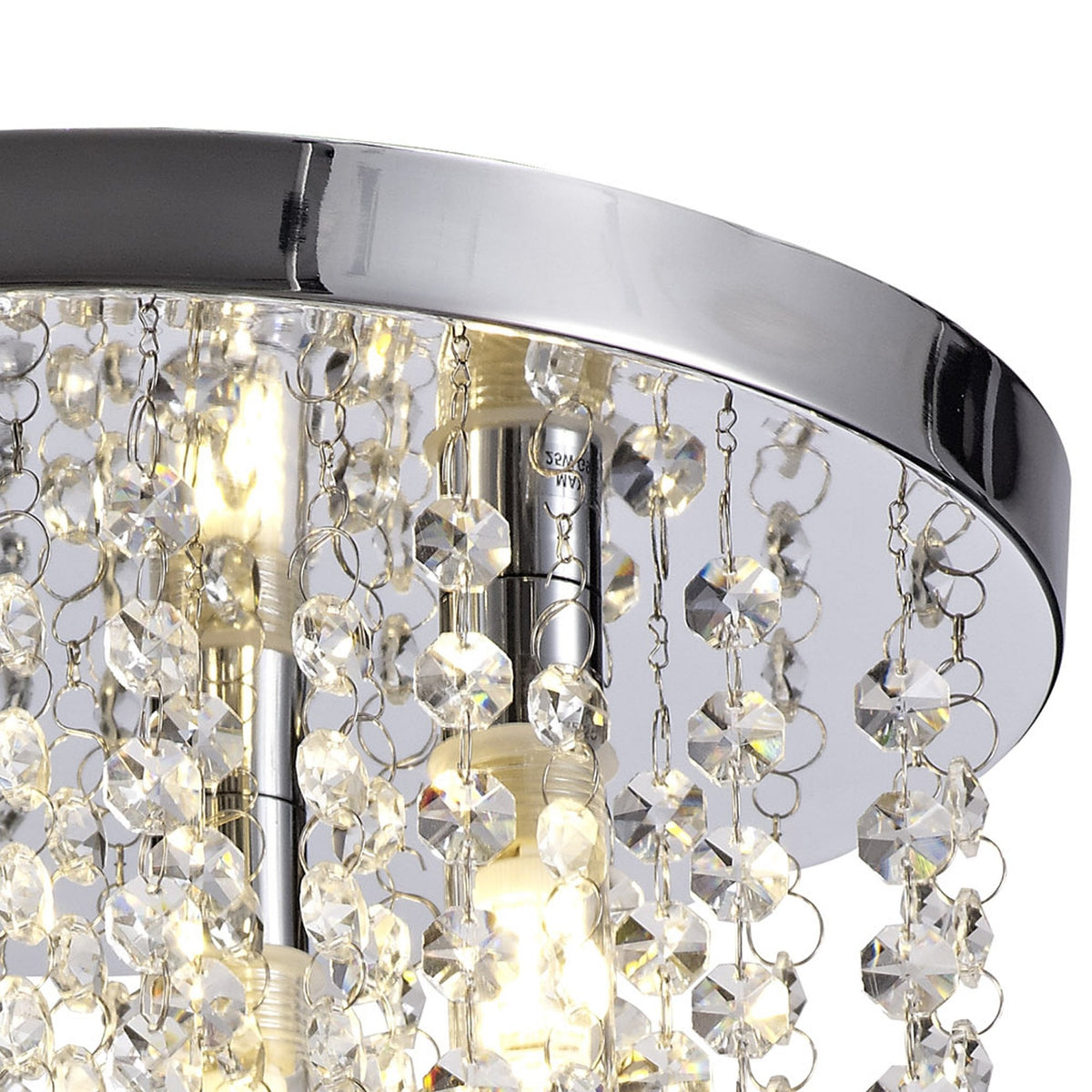 Allercomble IP44 Bathroom Ceiling Light in Polished Chrome & Crystal