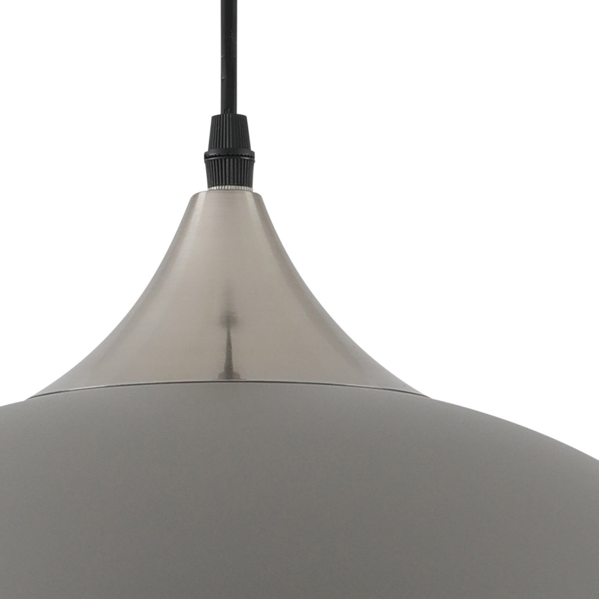 Bampton Dome Pendant in Textured Grey & Satin Nickel