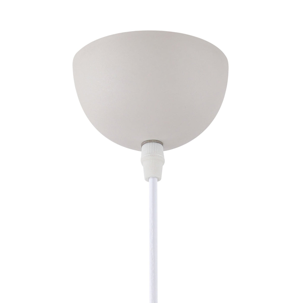 Bampton Dome Pendant in Textured White & Satin Nickel