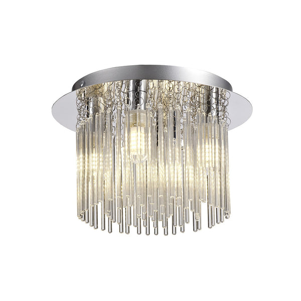 Eggesford IP44 Ceiling Light in Polished Chrome & Clear Glass