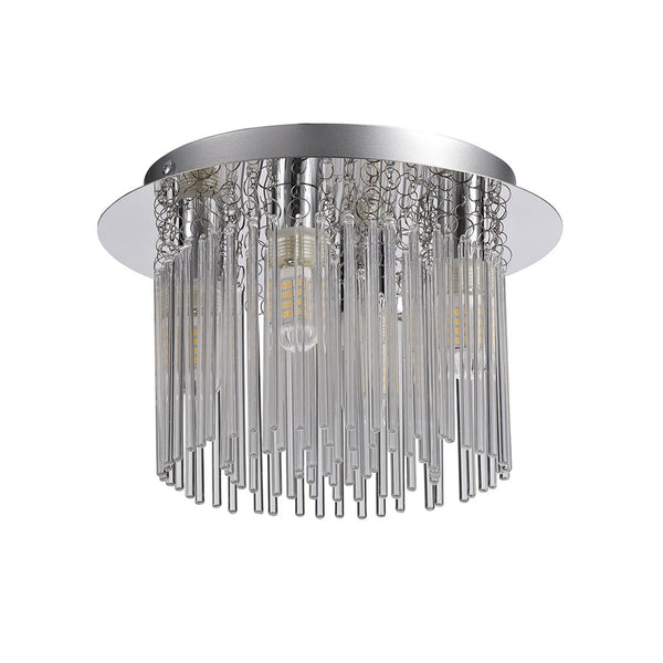 Eggesford IP44 Ceiling Light in Polished Chrome & Clear Glass