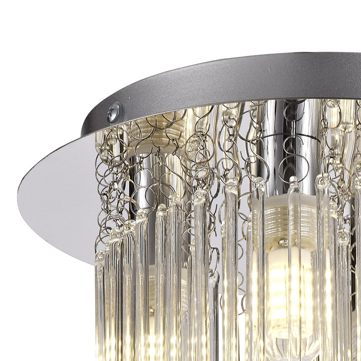 Eggesford IP44 Ceiling Light in Polished Chrome & Clear Glass
