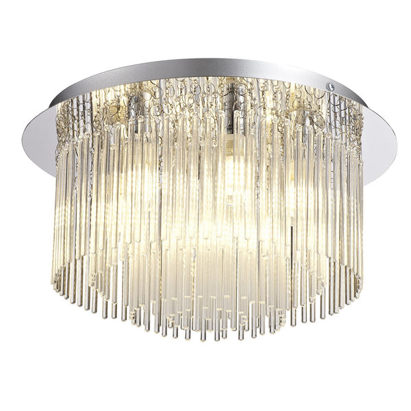Eggesford IP44 Large Ceiling Light in Polished Chrome & Clear Glass