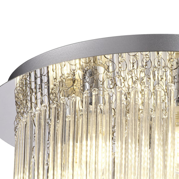 Eggesford IP44 Large Ceiling Light in Polished Chrome & Clear Glass