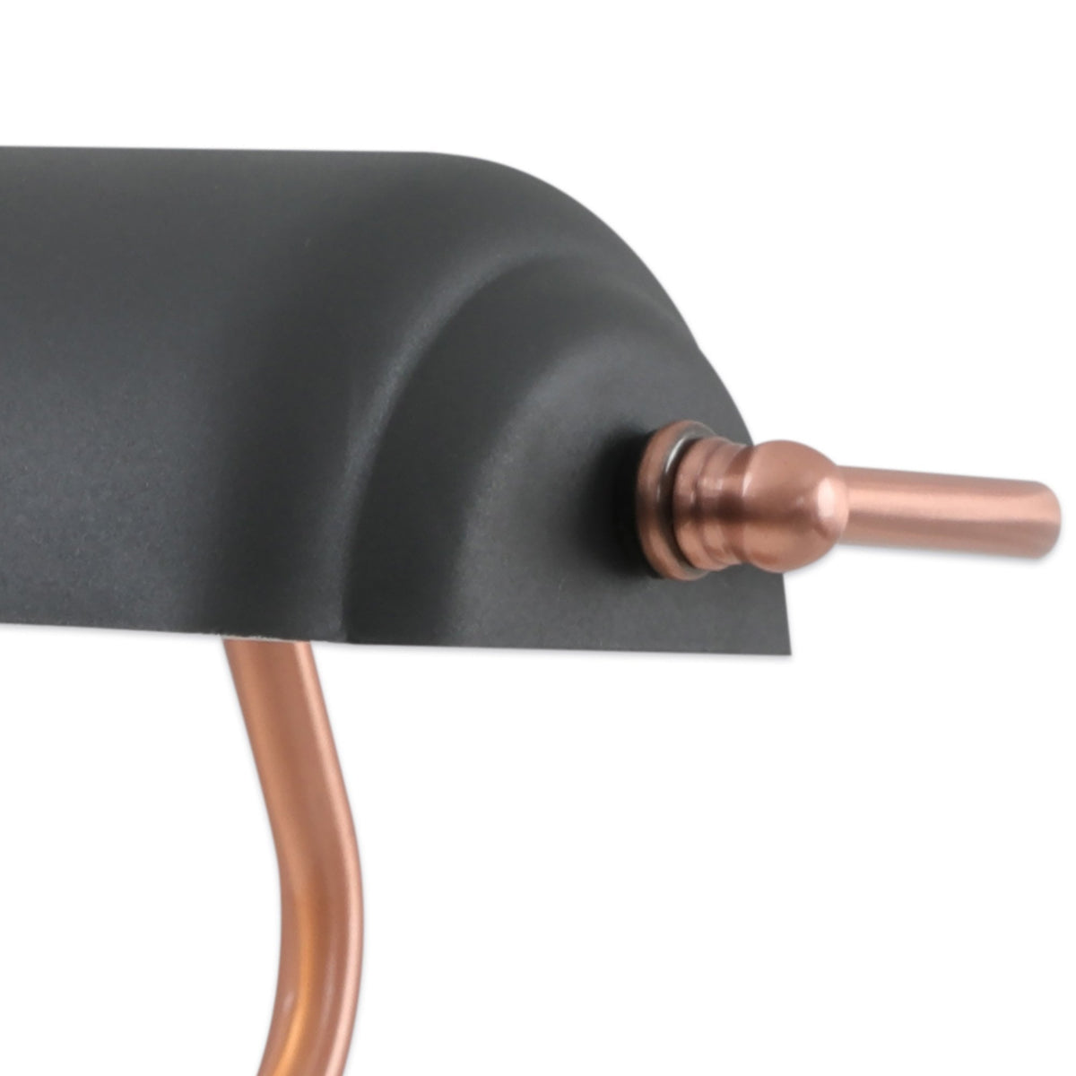 Modbury Bankers Table Lamp Toggle Switched in Textured Graphite & Copper