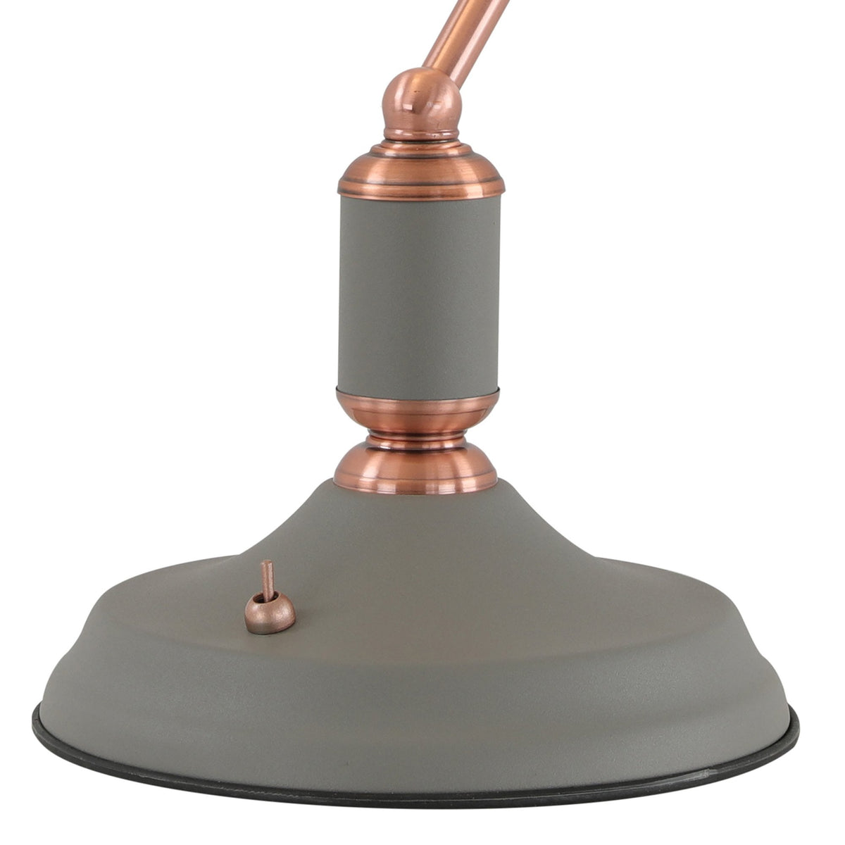 Modbury Bankers Table Lamp Toggle Switched in Textured Grey & Copper