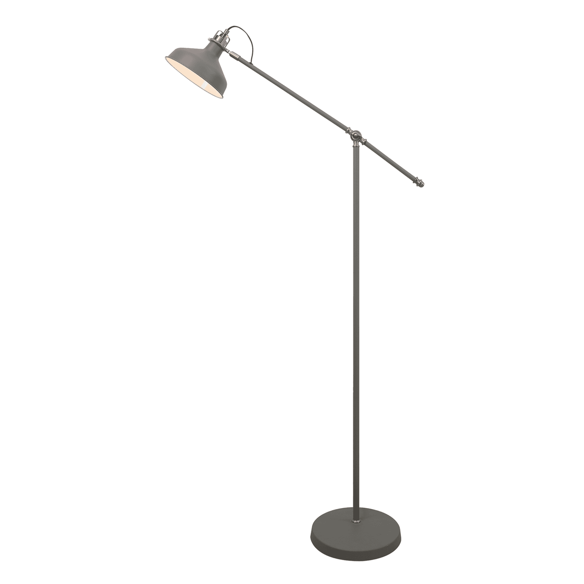 Modbury Adjustable Floor Lamp in Textured Grey & Copper