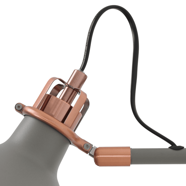 Modbury Switched Adjustable Wall Light in Textured Grey & Copper