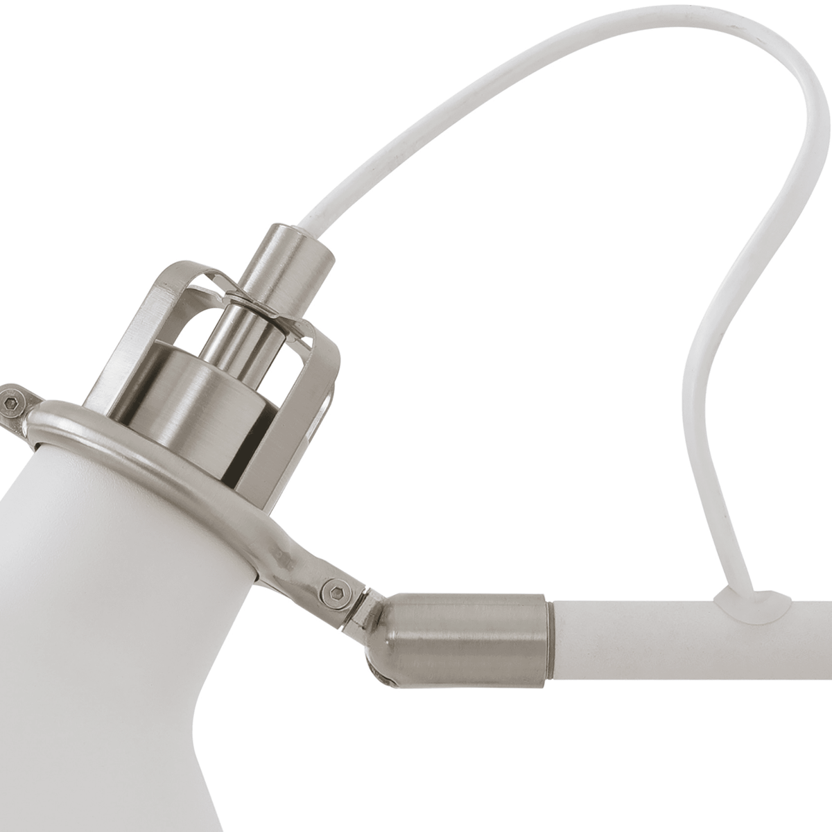 Modbury Switched Adjustable Wall Light in Textured White & Satin Nickel