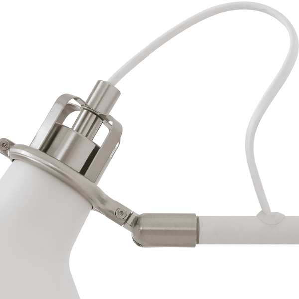 Modbury Switched Adjustable Wall Light in Textured White & Satin Nickel