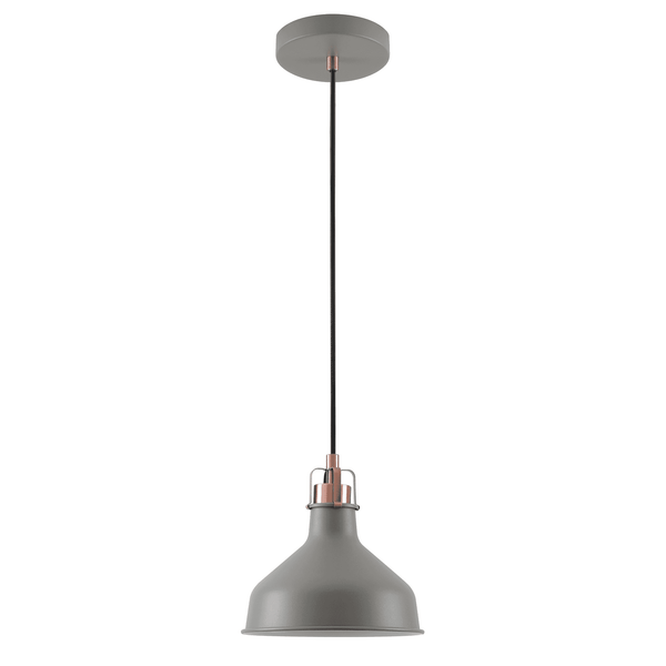 Modbury 190mm Pendant Light in Textured Grey and Copper
