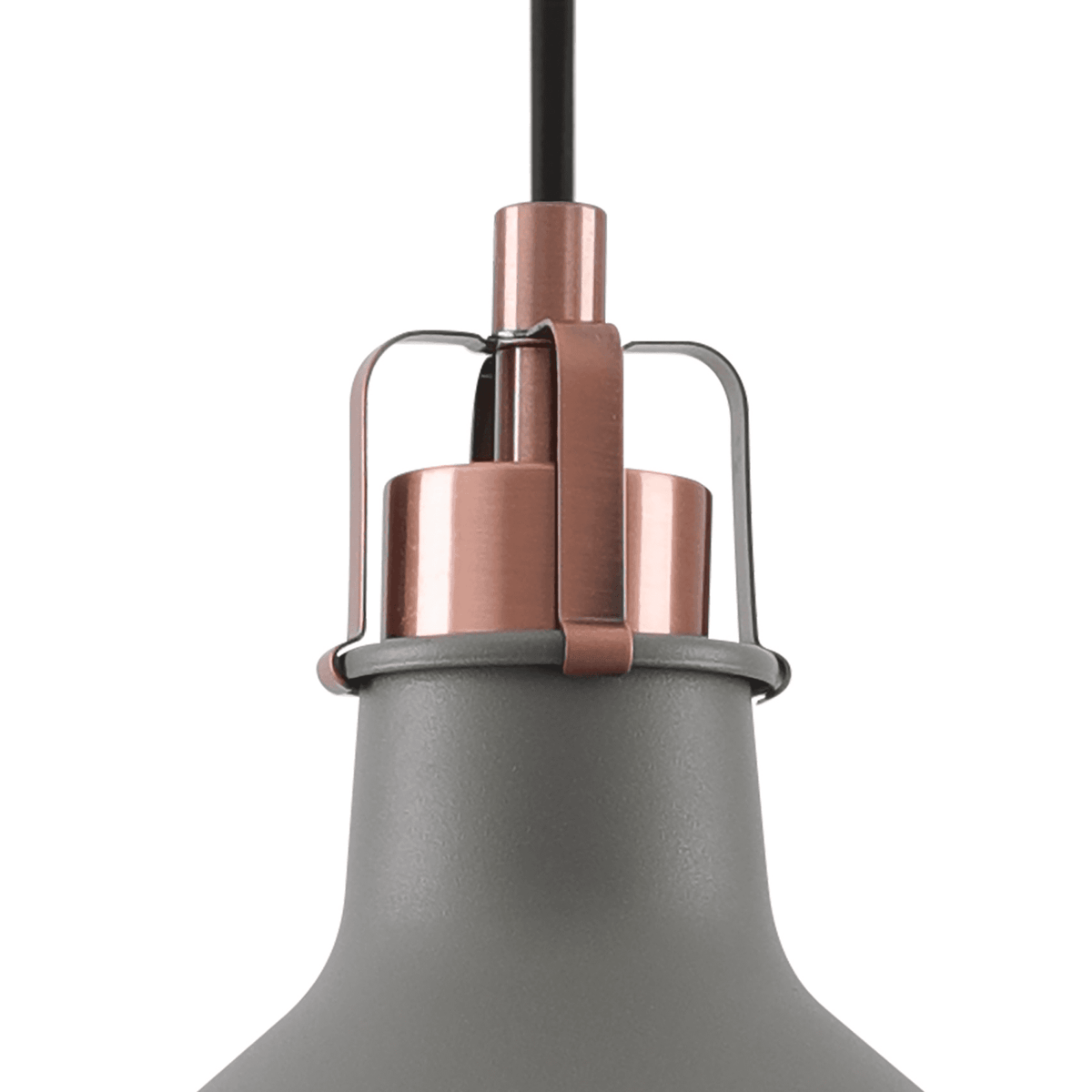 Modbury 190mm Pendant Light in Textured Grey and Copper