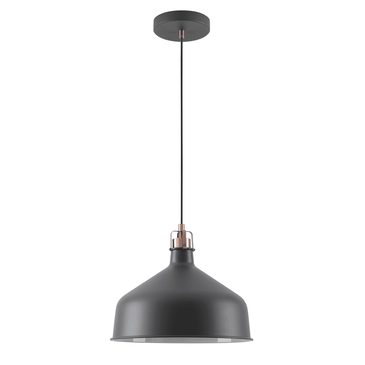 Modbury 300mm Pendant Light in Textured Graphite and Copper