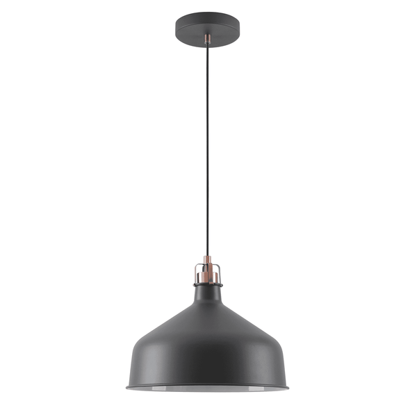 Modbury 300mm Pendant Light in Textured Graphite and Copper