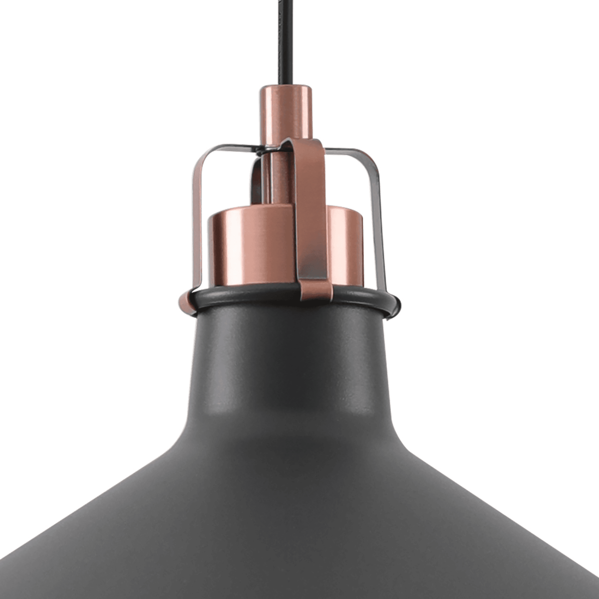 Modbury 300mm Pendant Light in Textured Graphite and Copper