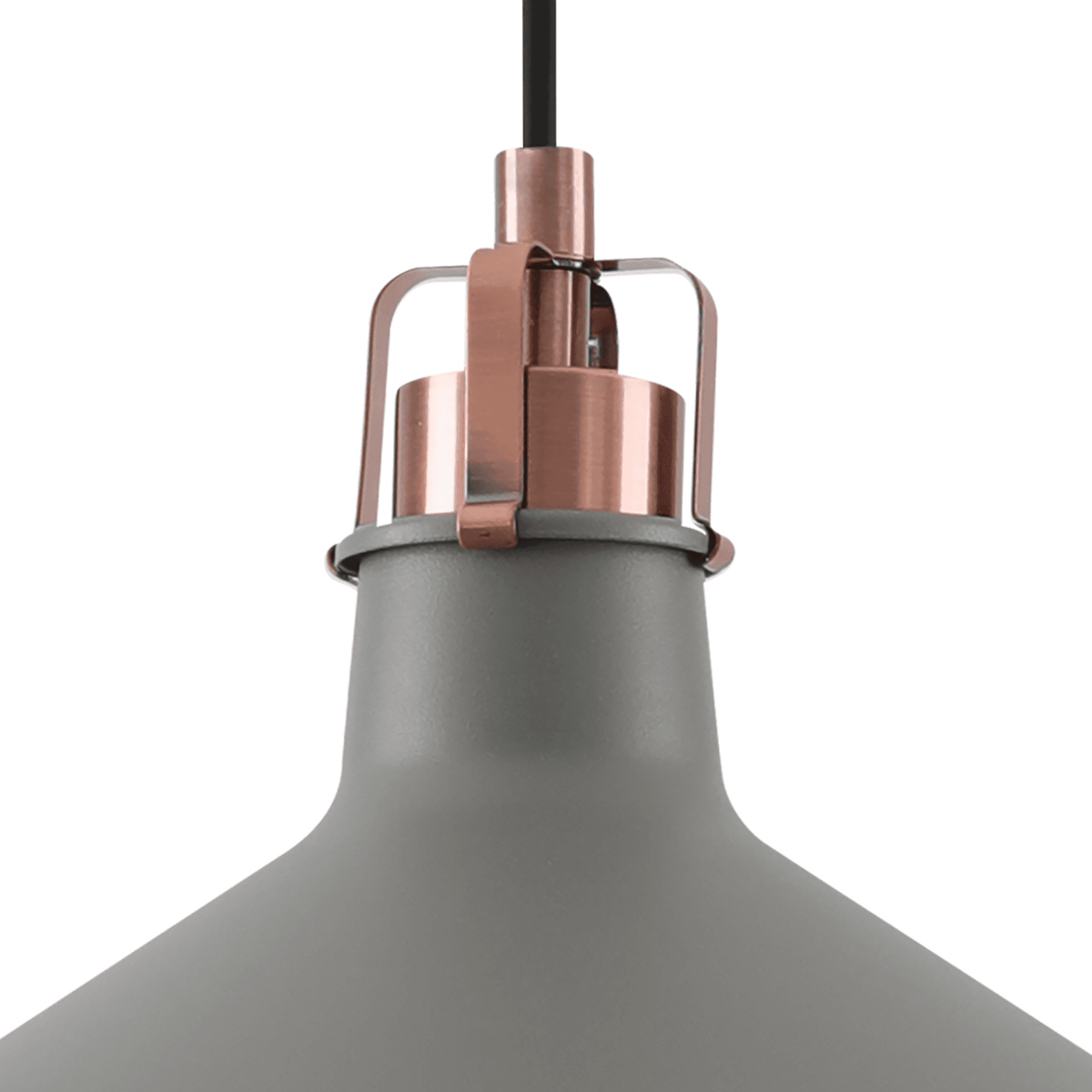 Modbury 300mm Pendant Light in Textured Grey and Copper
