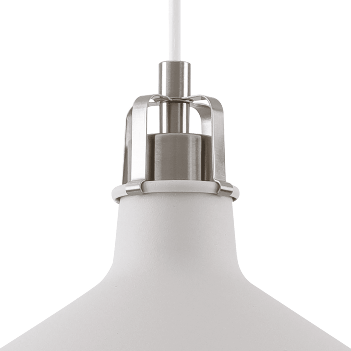 Modbury 300mm Pendant Light in Textured White and Satin Nickel