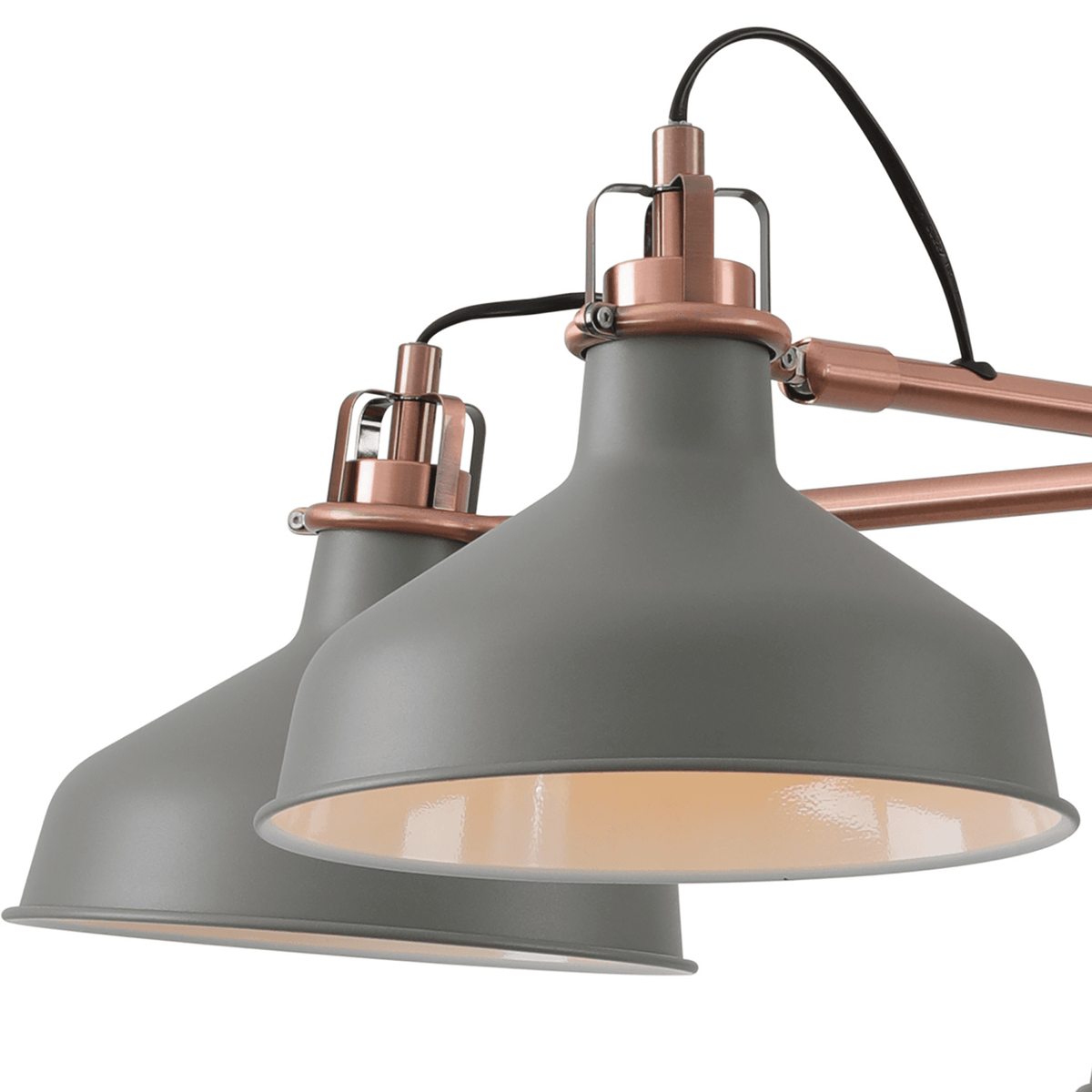 Modbury Telescopic 5 Light Pendant in Textured Grey & Copper