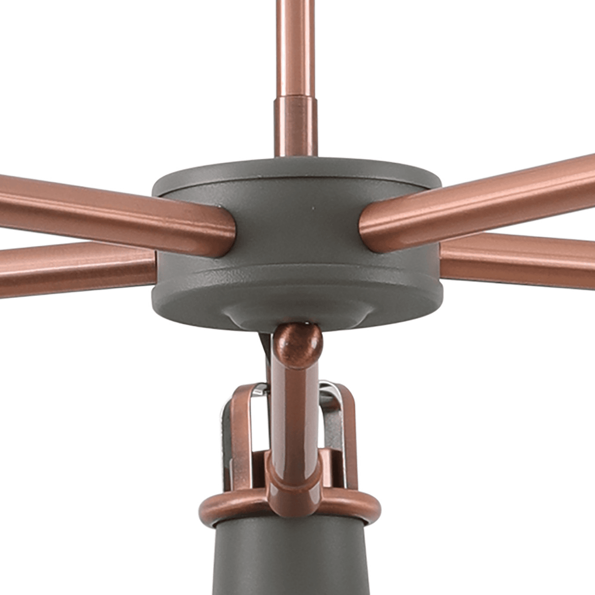 Modbury Telescopic 5 Light Pendant in Textured Grey & Copper