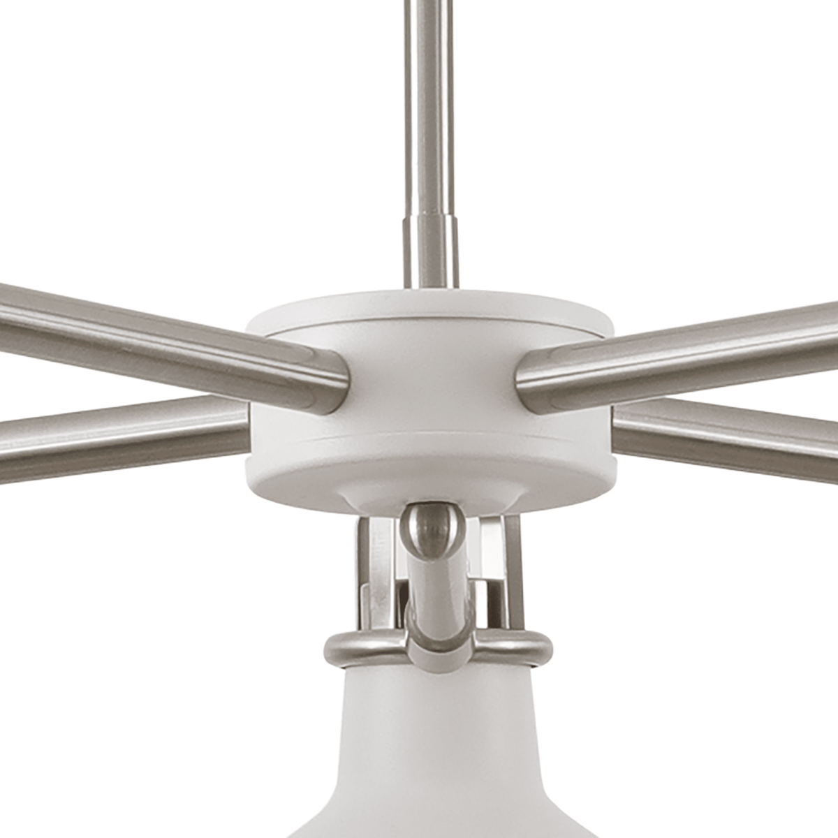 Modbury Telescopic 5 Light Pendant in Textured White & Satin Nickel