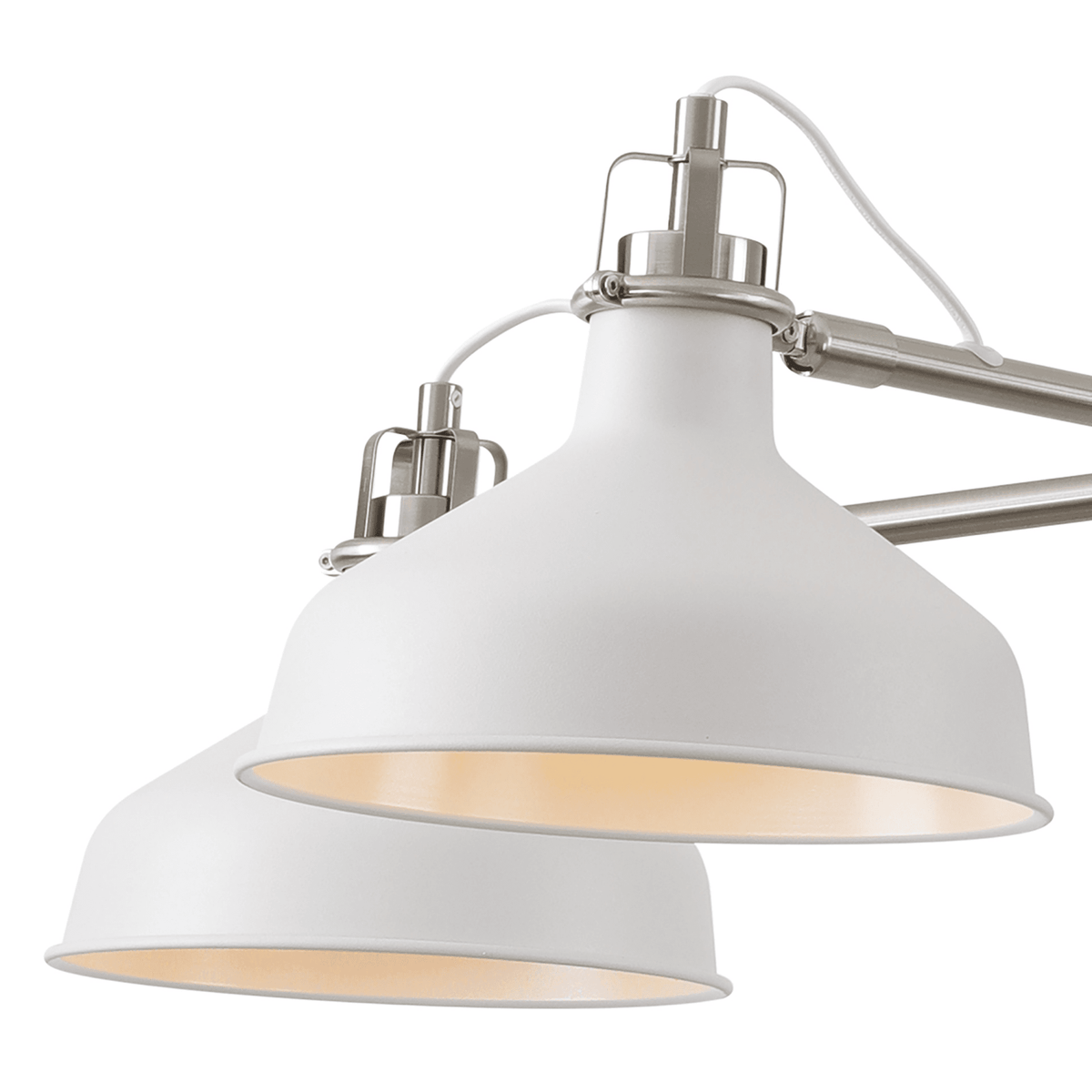 Modbury Telescopic 5 Light Pendant in Textured White & Satin Nickel
