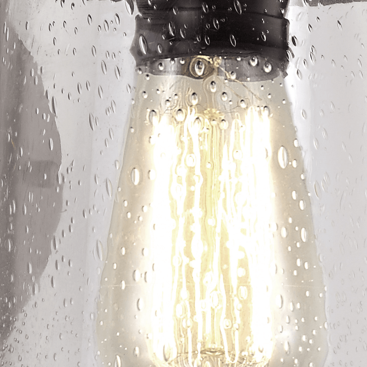 Parkham Black & Gold IP54 Exterior Wall Light with Seeded Clear Glass