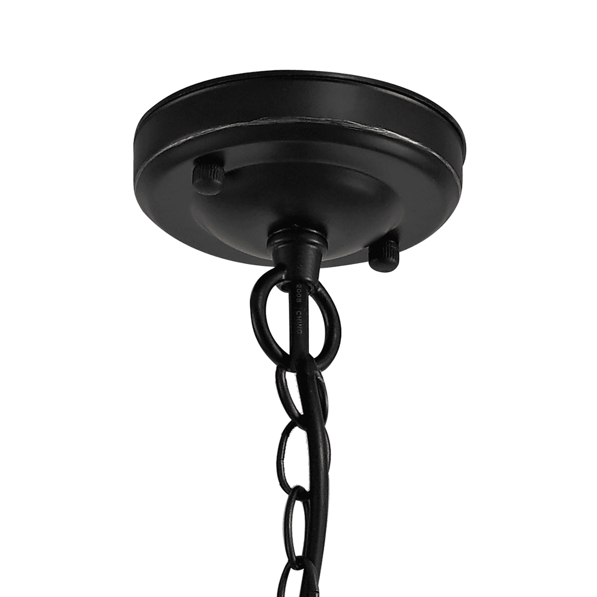 Parkham Black & Gold IP54 Exterior Pendant with Seeded Clear Glass