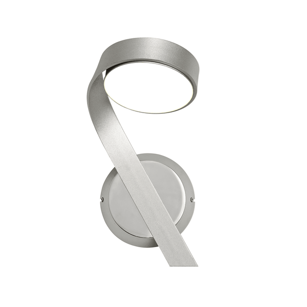 Virginstow 10W LED Left Angled Switched Wall Lamp in Silver and Polsihed Chrome