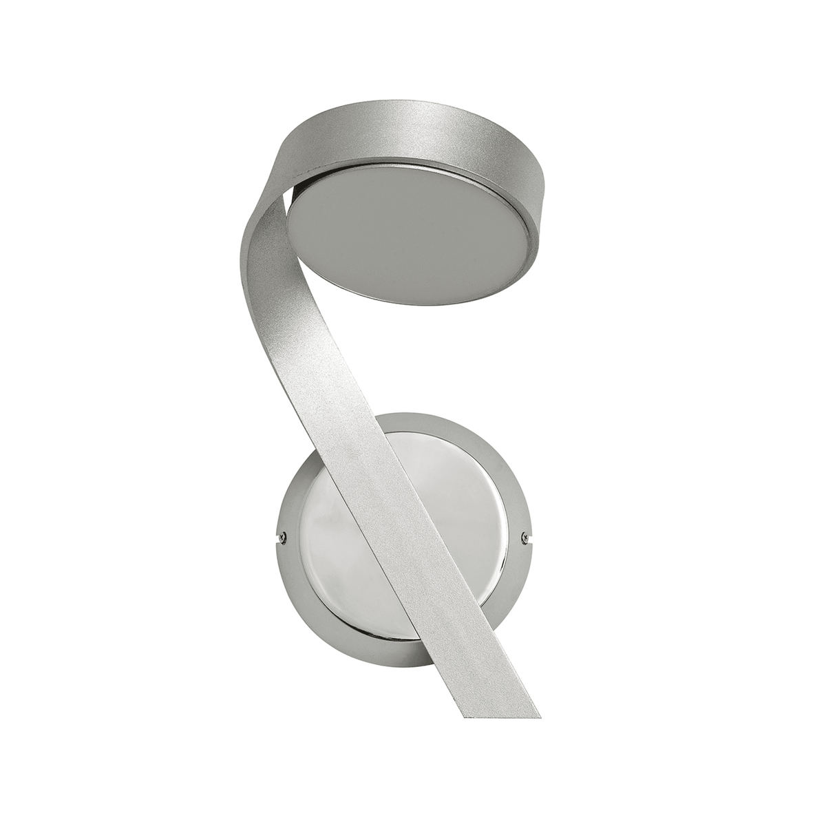 Virginstow 10W LED Left Angled Switched Wall Lamp in Silver and Polsihed Chrome