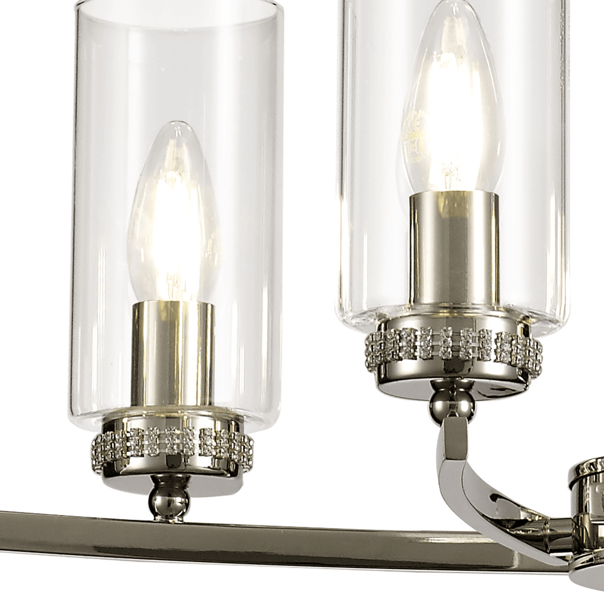 Dunstone 6 Arm Rectangular Pendant or Semi Flush in Polished Nickel