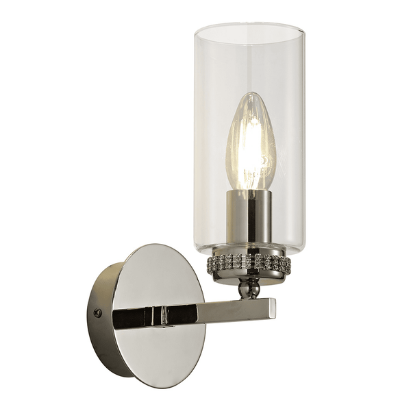 Dunstone Switched Single Arm Wall Light in Polished Nickel