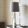 Ascent Table Lamp in Polished Nickel with Dark Grey Faux Silk Hard Backed Shade